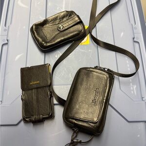 Black Leather Cosmetic Bag Set